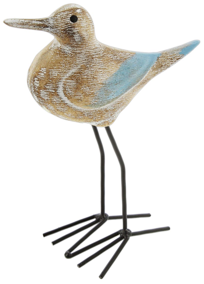 The Bridge Collection Shabby Chic Wooden Shorebird Figurine (Medium - 7" H) - Image 1